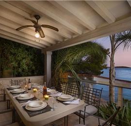 Luxury 6 Bedroom Seafront Villa with pool and Separate Apartment along Secluded Beach near Hvar Town, Sleeps 10-12